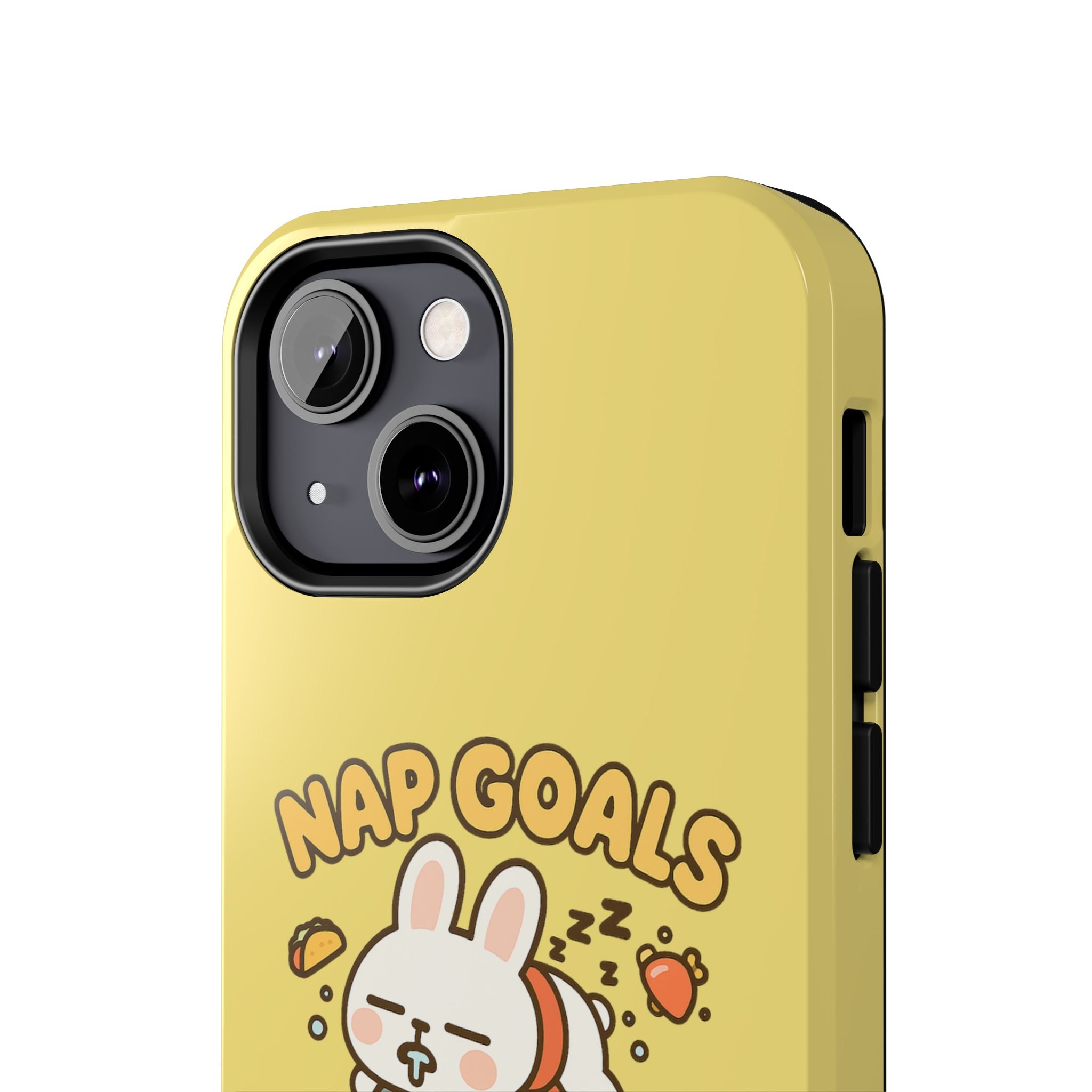 Capymo Family “Nap Goals” Phone Case – Cute Bunny Toto Sleeping on Alarm Clock Cover