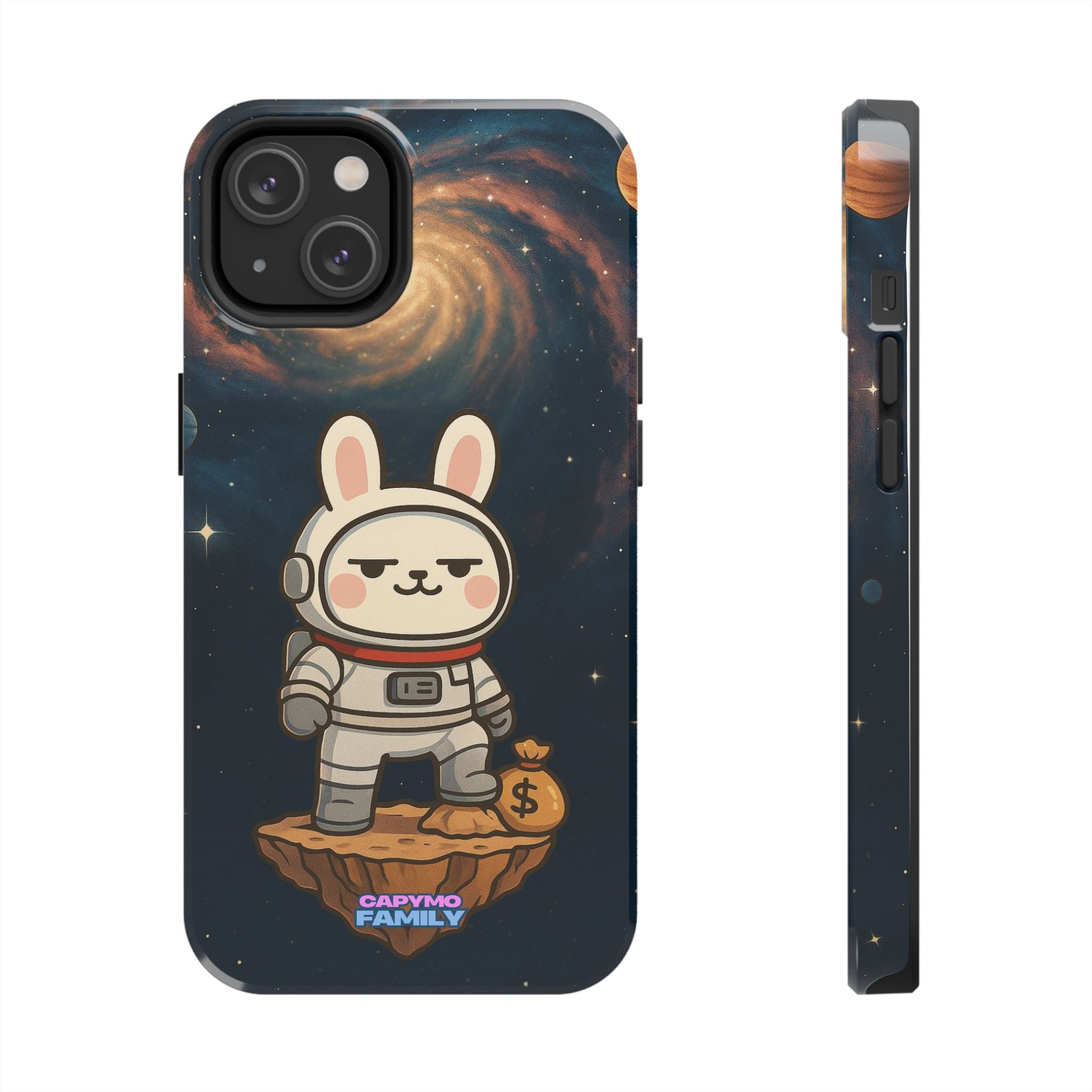 Capymo Family Cute Cartoon Bunny Tough Phone Case –Cute Astronaut  Bunny "Toto" Phone Case