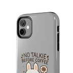 Capymo Family “No Talkie Before Coffee” Phone Case – Grumpy Bunny Morning Mood