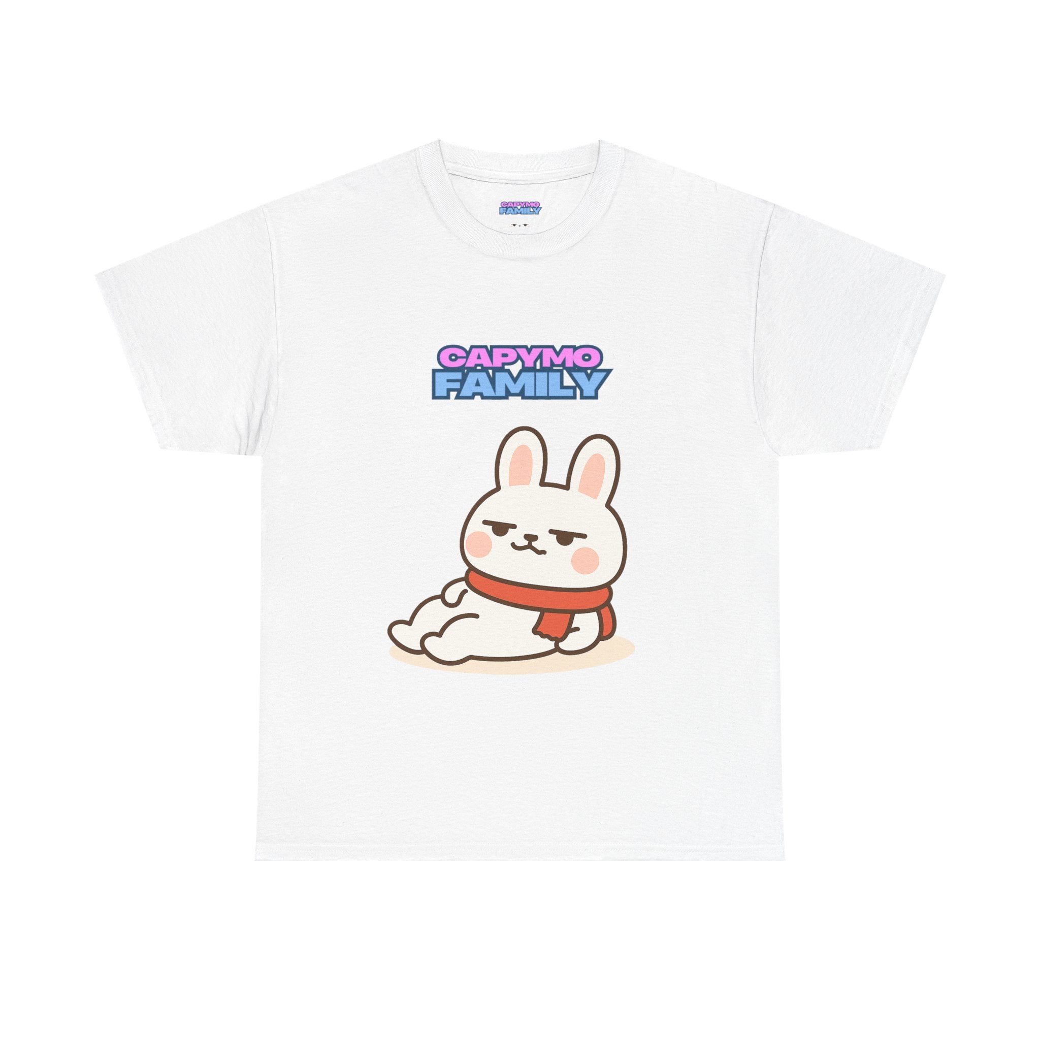 Capymo Family Cute Cartoon Family Tee, Unisex Graphic T-Shirt, Gifts for Animal Lovers, Funny Casual Wear, Birthday and Holiday Apparel