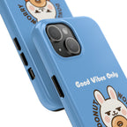 Capymo Family “Donut Worry, Be Soft” Phone Case – Cute Bunny & Donut Positive Vibes Cover