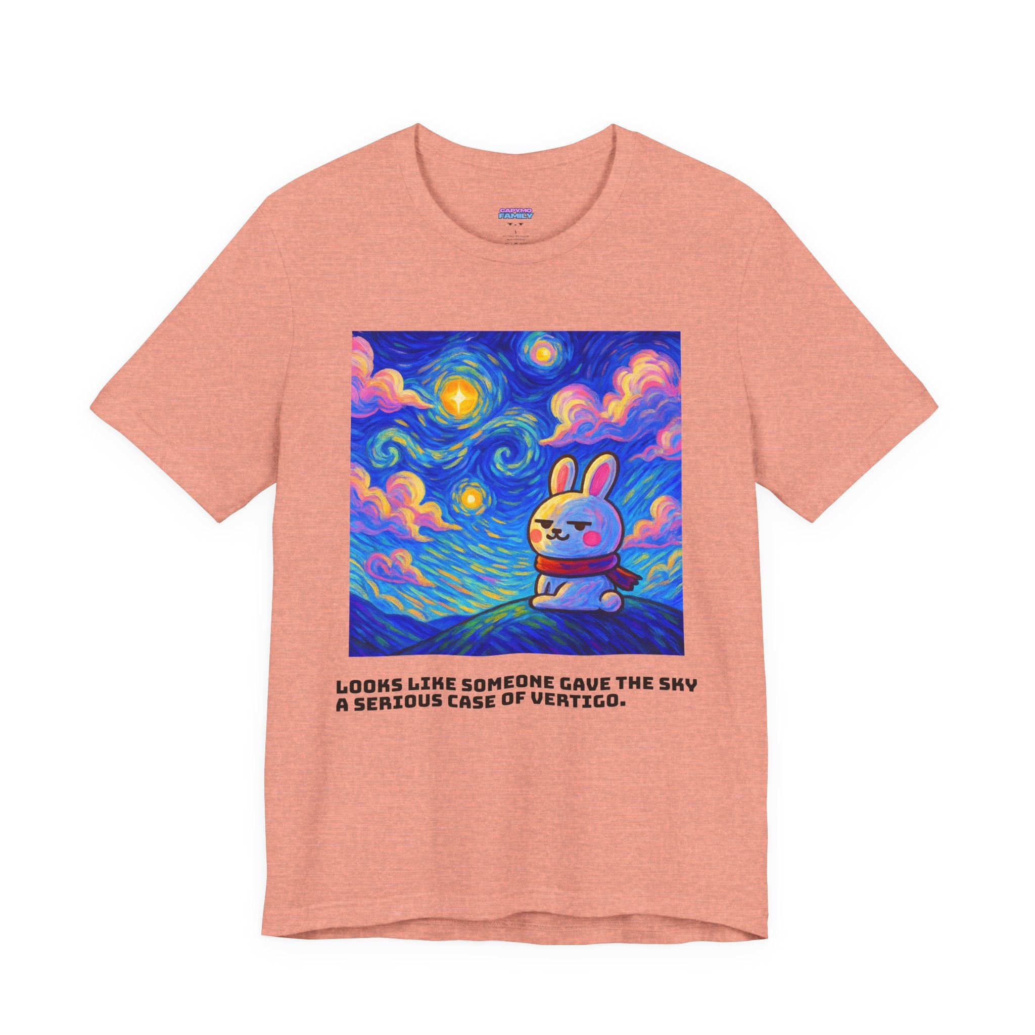 Capymo Family Starry Sky Night Vibrant Bunny Graphic Tee, Fun and Whimsical Short Sleeve Shirt, Perfect for Family Gatherings, Easter, or Everyday Wear