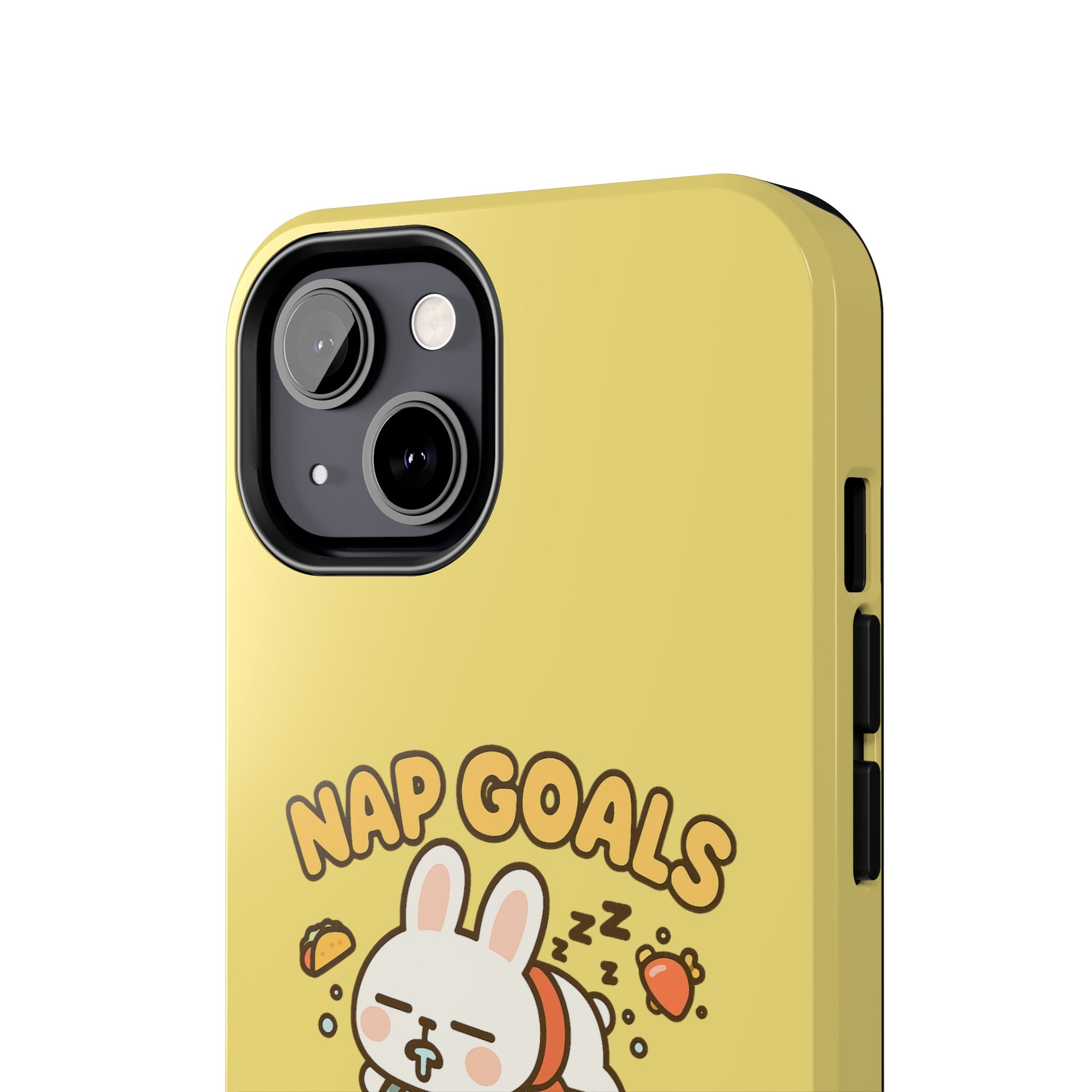 Capymo Family “Nap Goals” Phone Case – Cute Bunny Toto Sleeping on Alarm Clock Cover