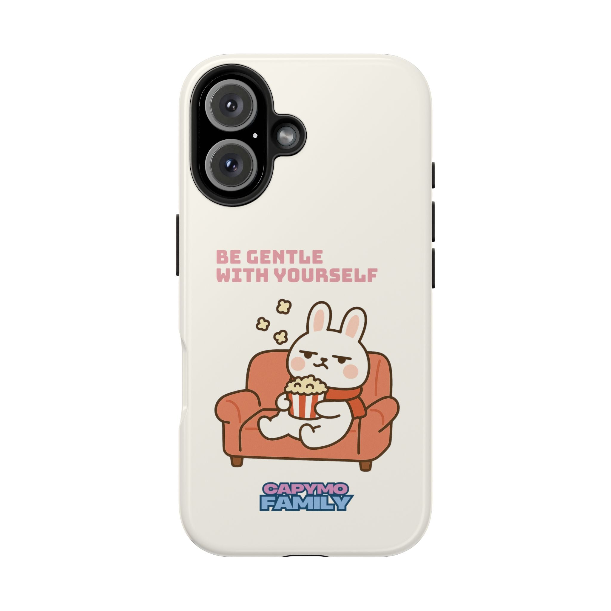 Capymo Family “Be Gentle With Yourself” Phone Case – Cozy Bunny Self-Care Quote Cover