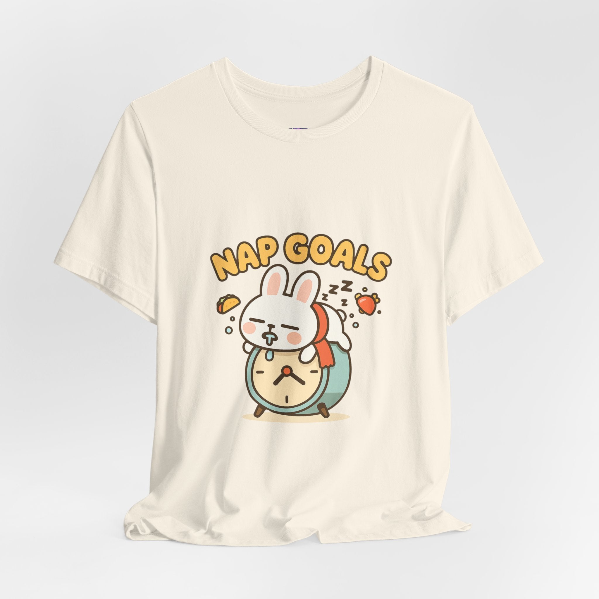 Capymo Family Kawaii Bunny Soft Cotton T-Shirt – "Nap Goals" "Toto" The Bunny Cute Tee (Unisex)