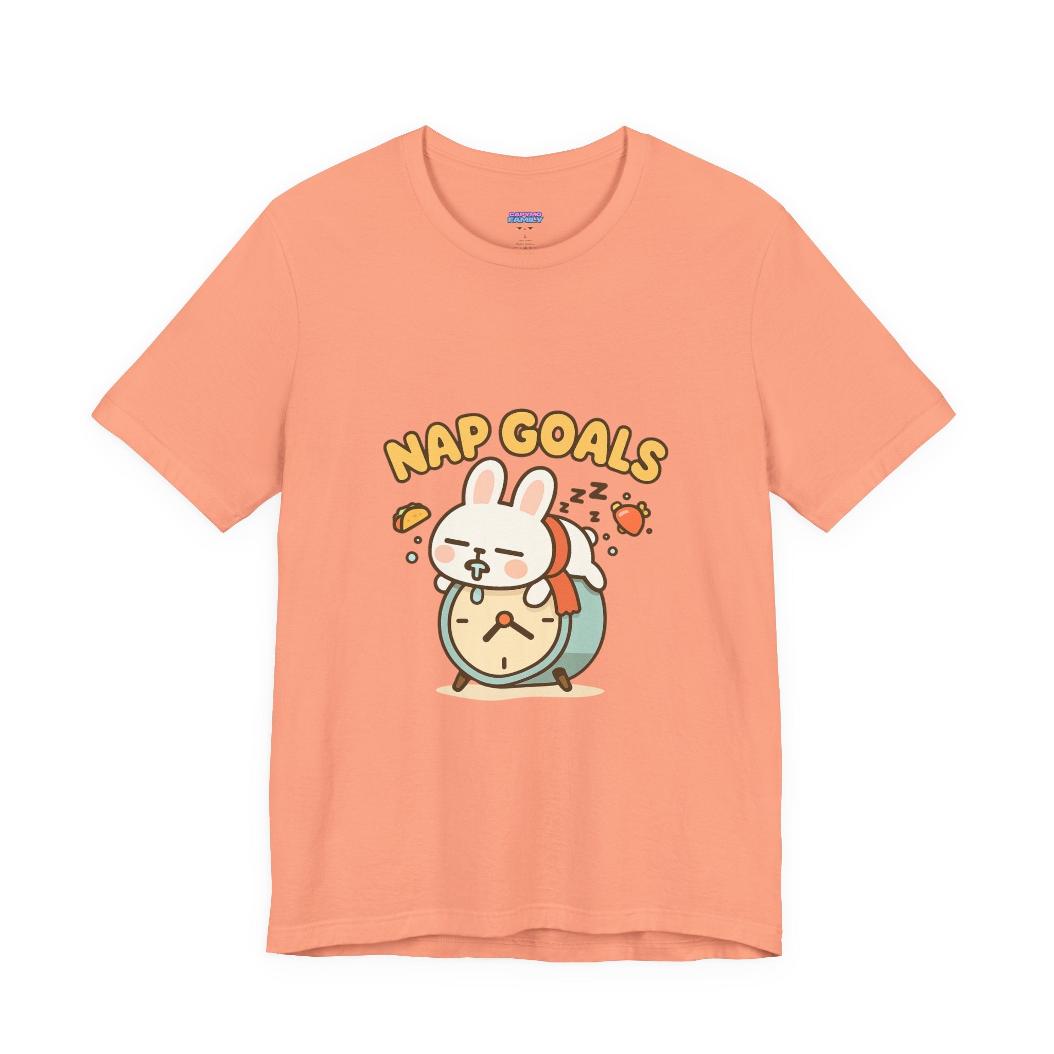 Capymo Family Kawaii Bunny Soft Cotton T-Shirt – "Nap Goals" "Toto" The Bunny Cute Tee (Unisex)