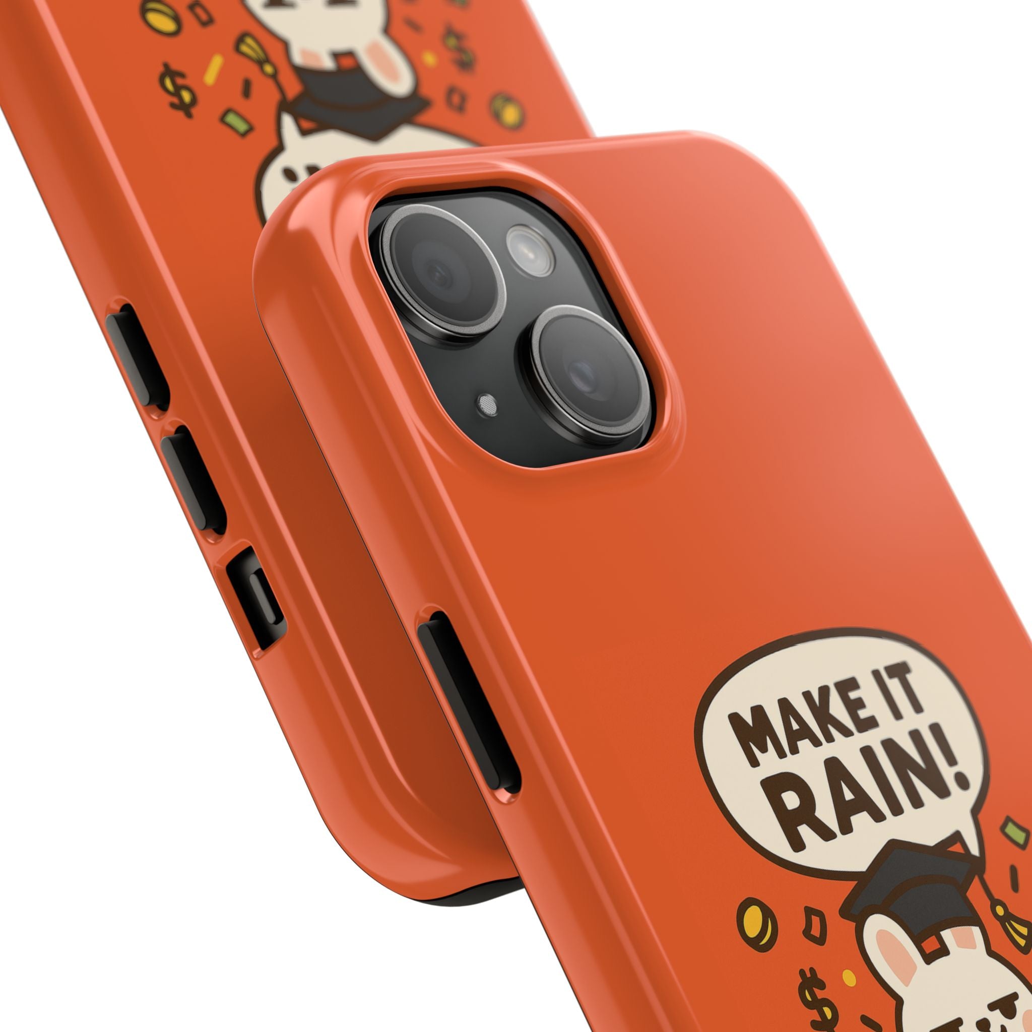 Capymo Family Playful Cute Cartoon Bunny Tough Phone Case –"Make It Rain" Bunny "Toto" Phone Case