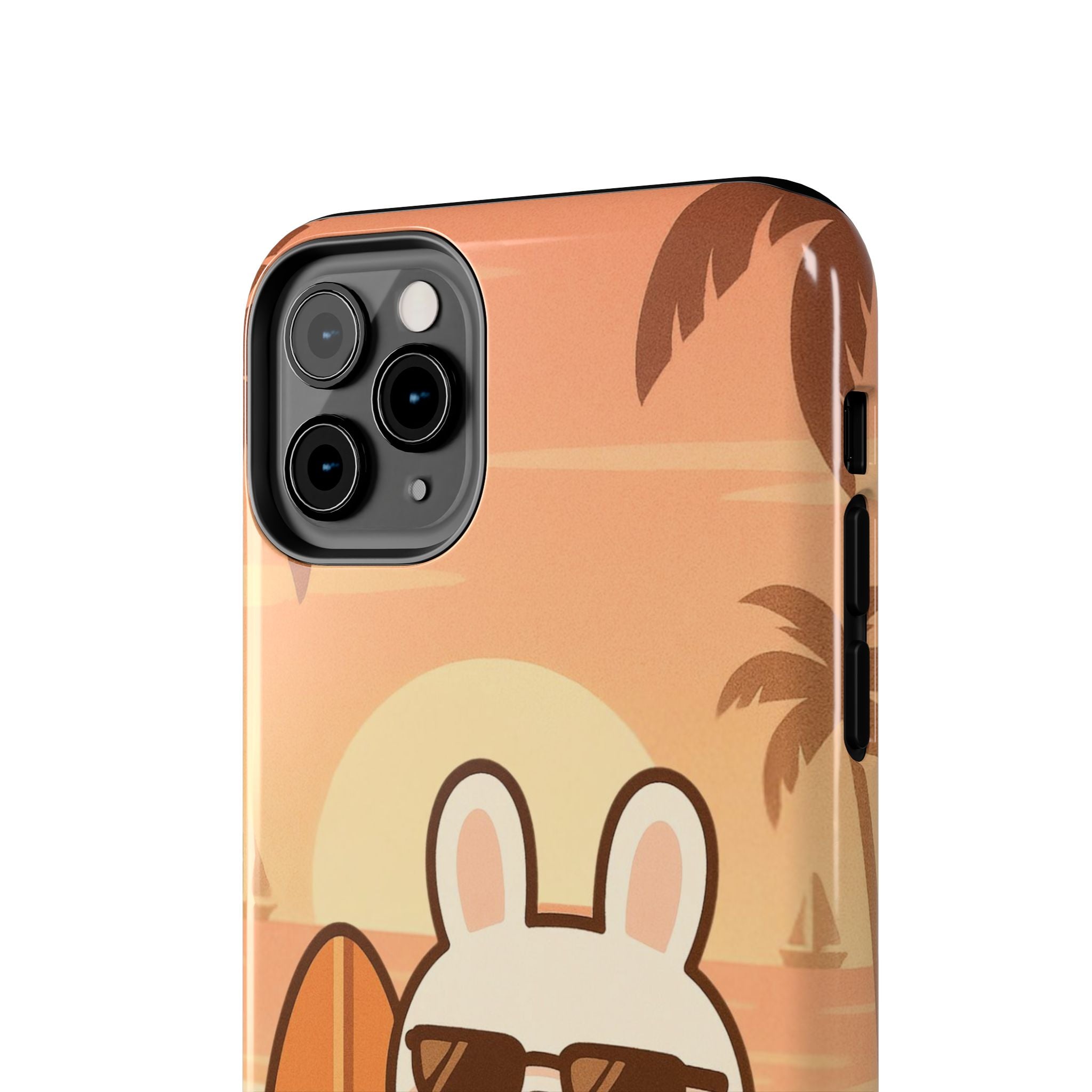 Capymo Family Sunset Surf Bunny Phone Case – Tropical Beach Skateboard Bunny "Toto" Phone Case
