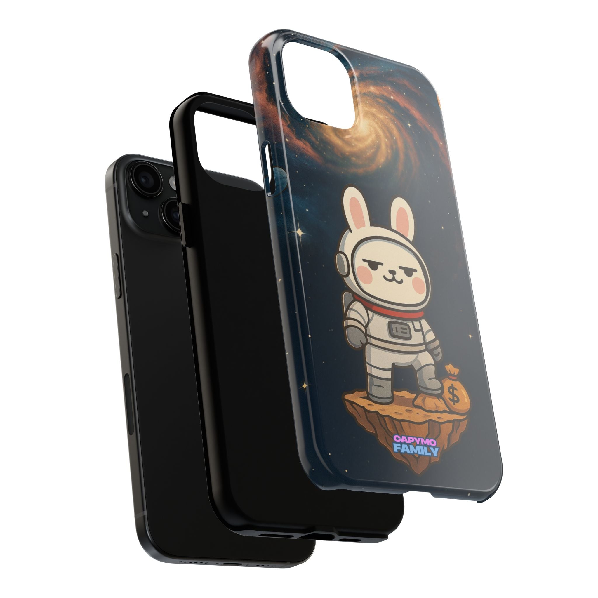 Capymo Family Cute Cartoon Bunny Tough Phone Case –Cute Astronaut  Bunny "Toto" Phone Case