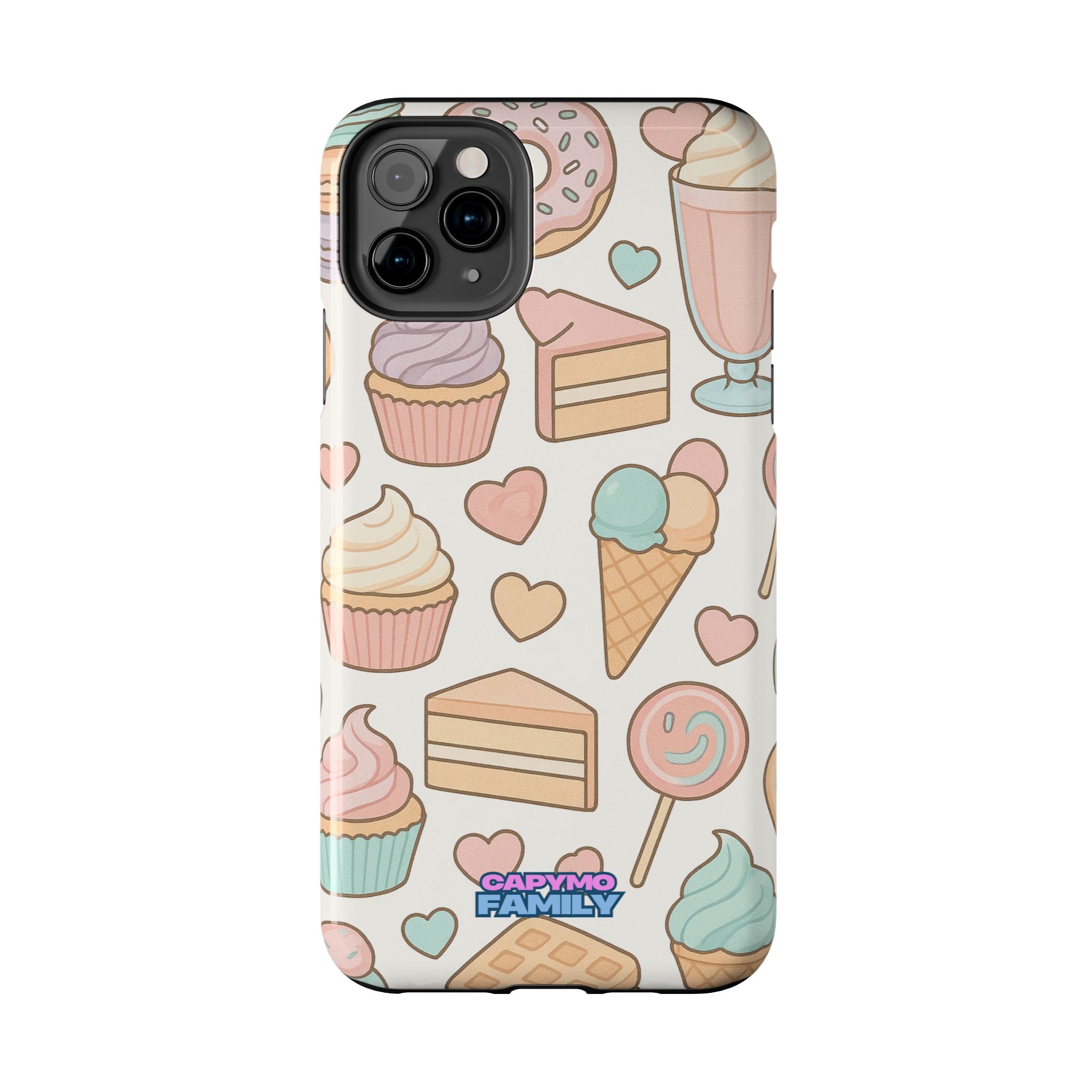 Capymo Family Kawaii Dessert Phone Case – “Sweet Tooth Collection” Ice Cream, Cake, and Candy Cute Pastel Design