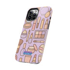 Capymo Family Kawaii Makeup Phone Case – Cute Girly iPhone Cover with Cosmetic Beauty Pattern
