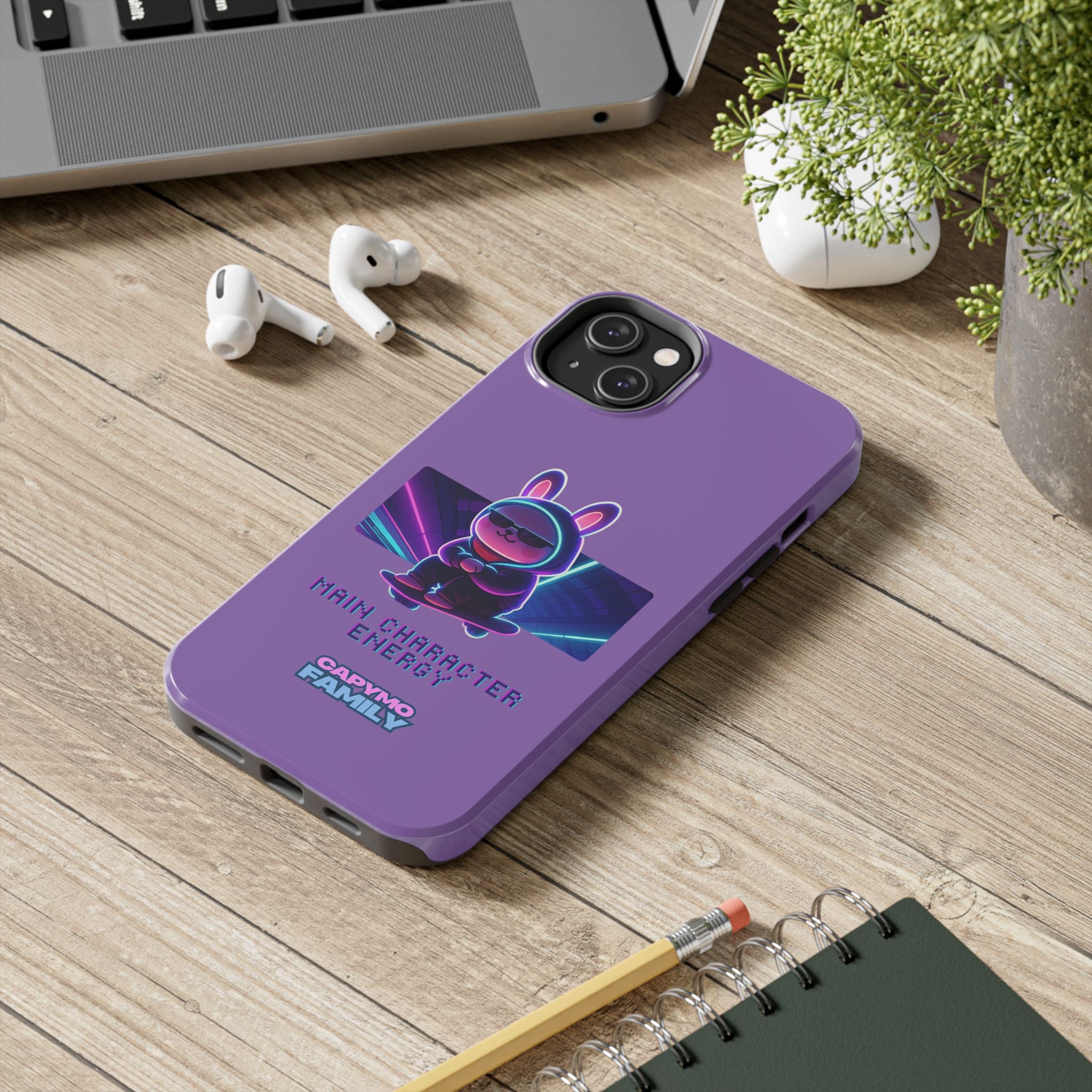 Capymo Family “Main Character Energy” Phone Case – Cyber Bunny Toto Aesthetic Cover