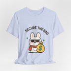 Capymo Family Kawaii Bunny Soft Cotton T-Shirt – "Secure the Bag" "Toto" The Bunny Cute Tee (Unisex)