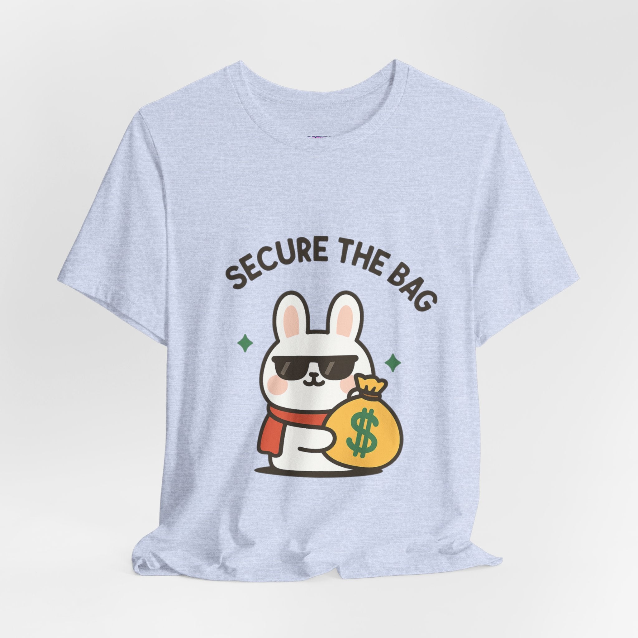 Capymo Family Kawaii Bunny Soft Cotton T-Shirt – "Secure the Bag" "Toto" The Bunny Cute Tee (Unisex)
