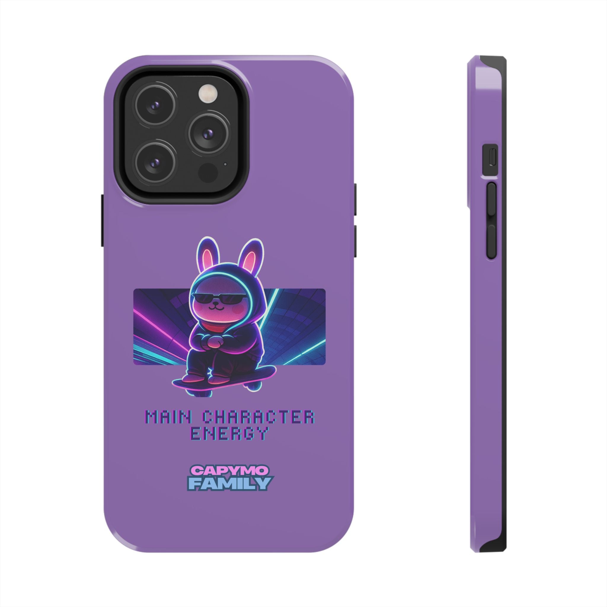Capymo Family “Main Character Energy” Phone Case – Cyber Bunny Toto Aesthetic Cover