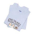 Capymo Family Kawaii Bunny Soft Cotton T-Shirt – "No Talkie Before Coffee" "Toto" The Bunny Cute Tee (Unisex)