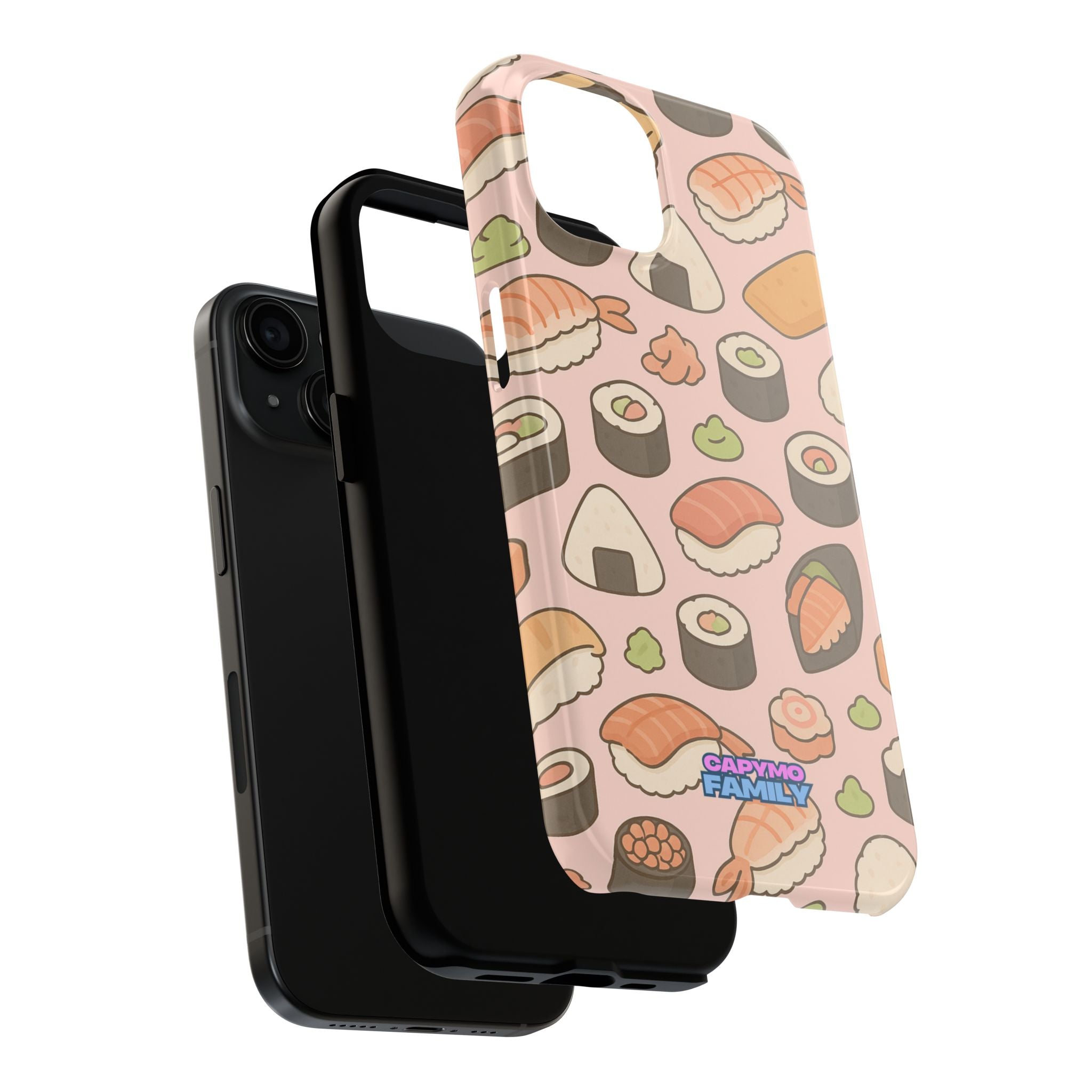 Capymo Family Kawaii Sushi Phone Case – Cute Sushi Pattern Phone Case