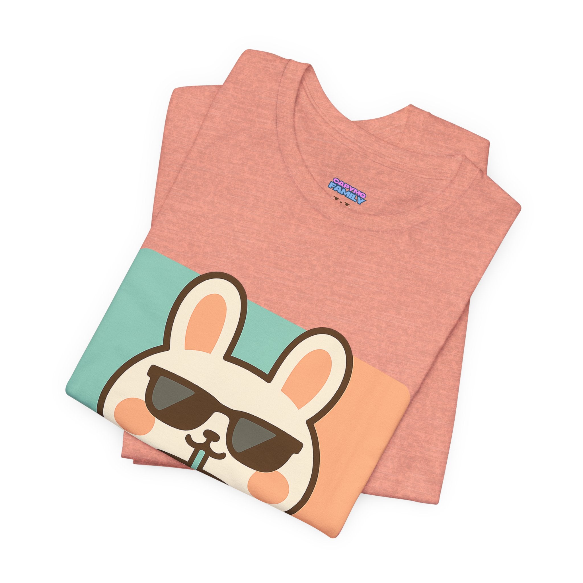 Capymo Family Charming Bunny Graphic Tee, Cute Animal Shirt, Casual Wear, Soft Unisex Tee, Perfect Gift for Animal Lovers, Everyday Fashion