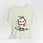 Capymo Family Cute Bunny Music Unisex Tee, Soft Beats Only, Gift for Music Lovers, Relaxed Fit T-Shirt, Animal Lover Apparel, Casual Wear
