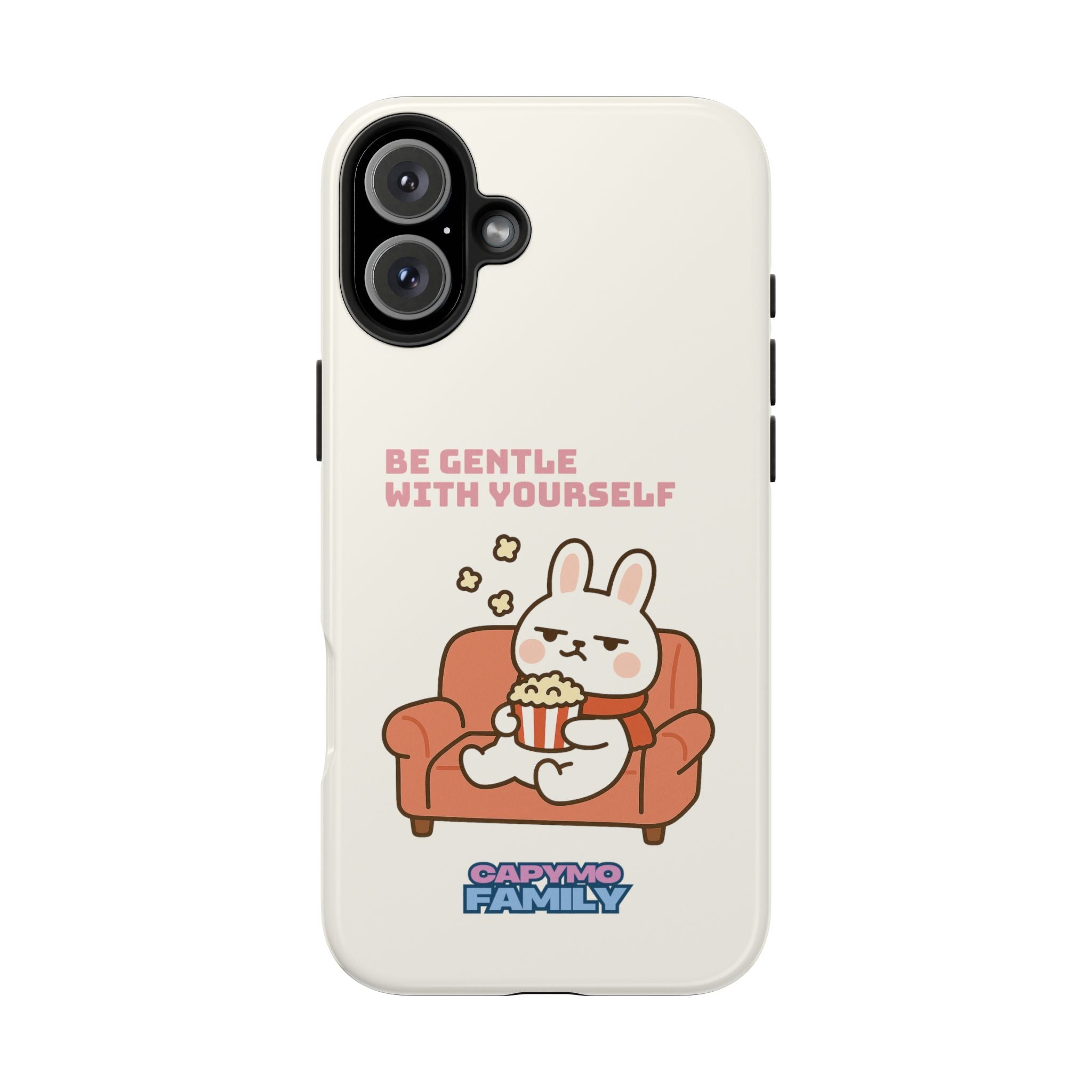 Capymo Family “Be Gentle With Yourself” Phone Case – Cozy Bunny Self-Care Quote Cover