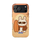 Capymo Family Sunset Surf Bunny Phone Case – Tropical Beach Skateboard Bunny "Toto" Phone Case