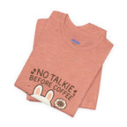 Capymo Family Kawaii Bunny Soft Cotton T-Shirt – "No Talkie Before Coffee" "Toto" The Bunny Cute Tee (Unisex)