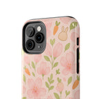 Capymo Family Bunny Blossom Spring Phone Case – Cute Floral iPhone Cover with Carrots & Sakura