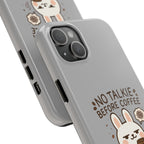 Capymo Family “No Talkie Before Coffee” Phone Case – Grumpy Bunny Morning Mood