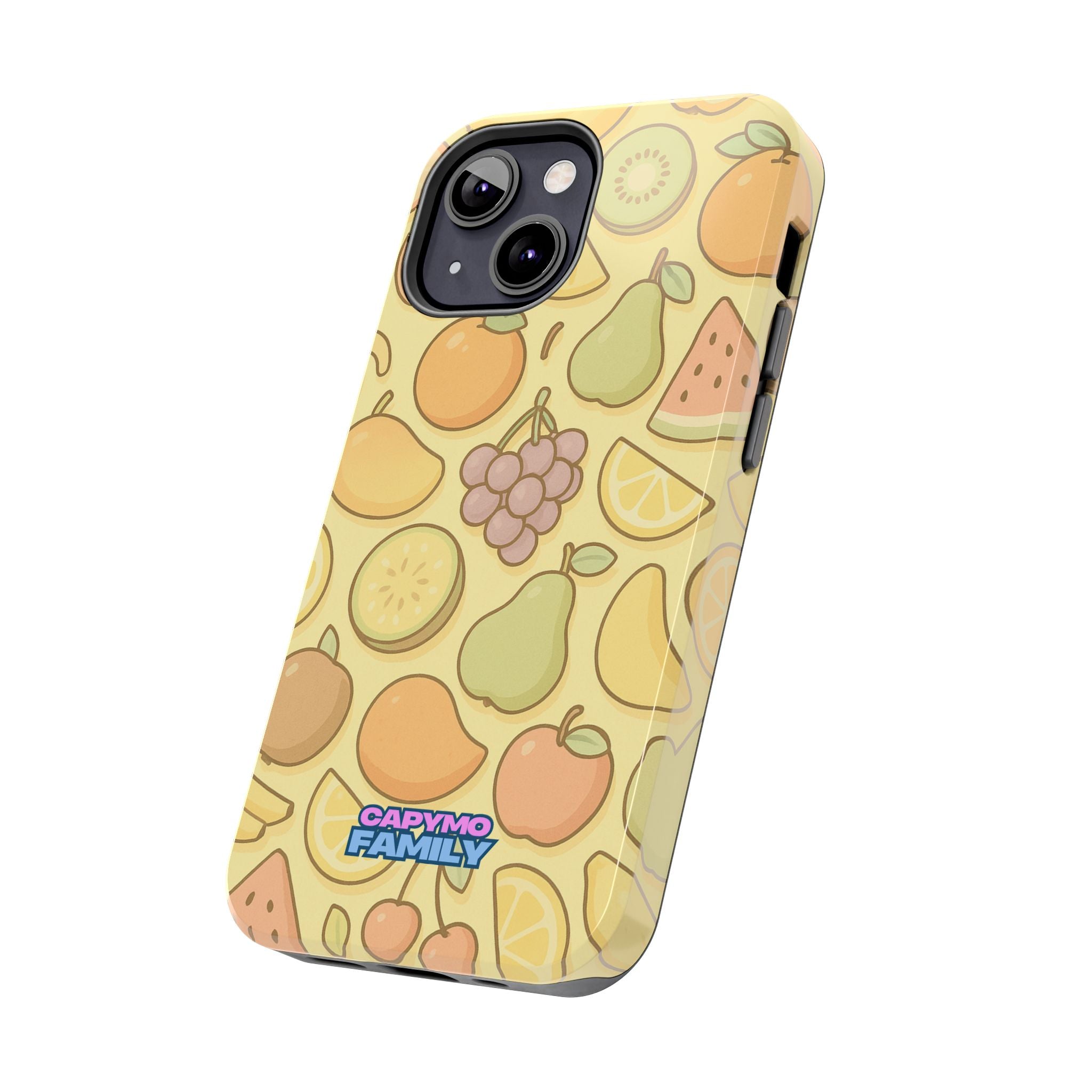 Capymo Family Kawaii Fruit Phone Case – Cute Aesthetic iPhone Cover with Citrus & Summer Vibes