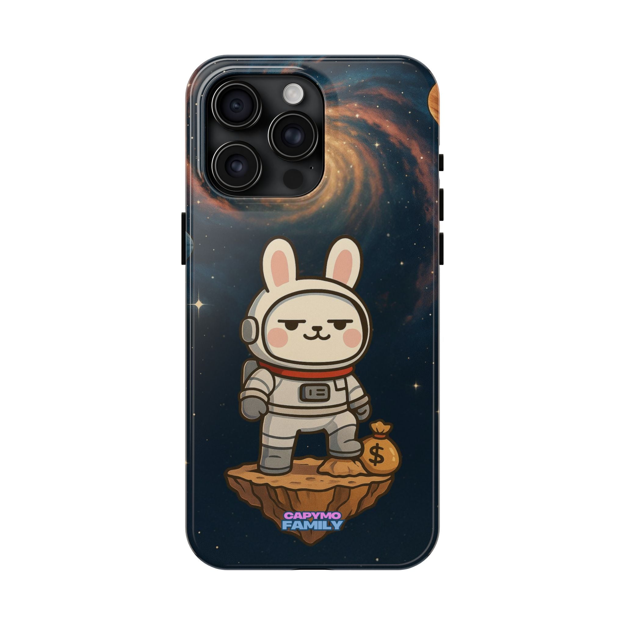 Capymo Family Cute Cartoon Bunny Tough Phone Case –Cute Astronaut  Bunny "Toto" Phone Case
