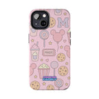 Capymo Family Kawaii Magic Snack Phone Case – Pastel Candy, Popcorn & Cookie Pattern Cover