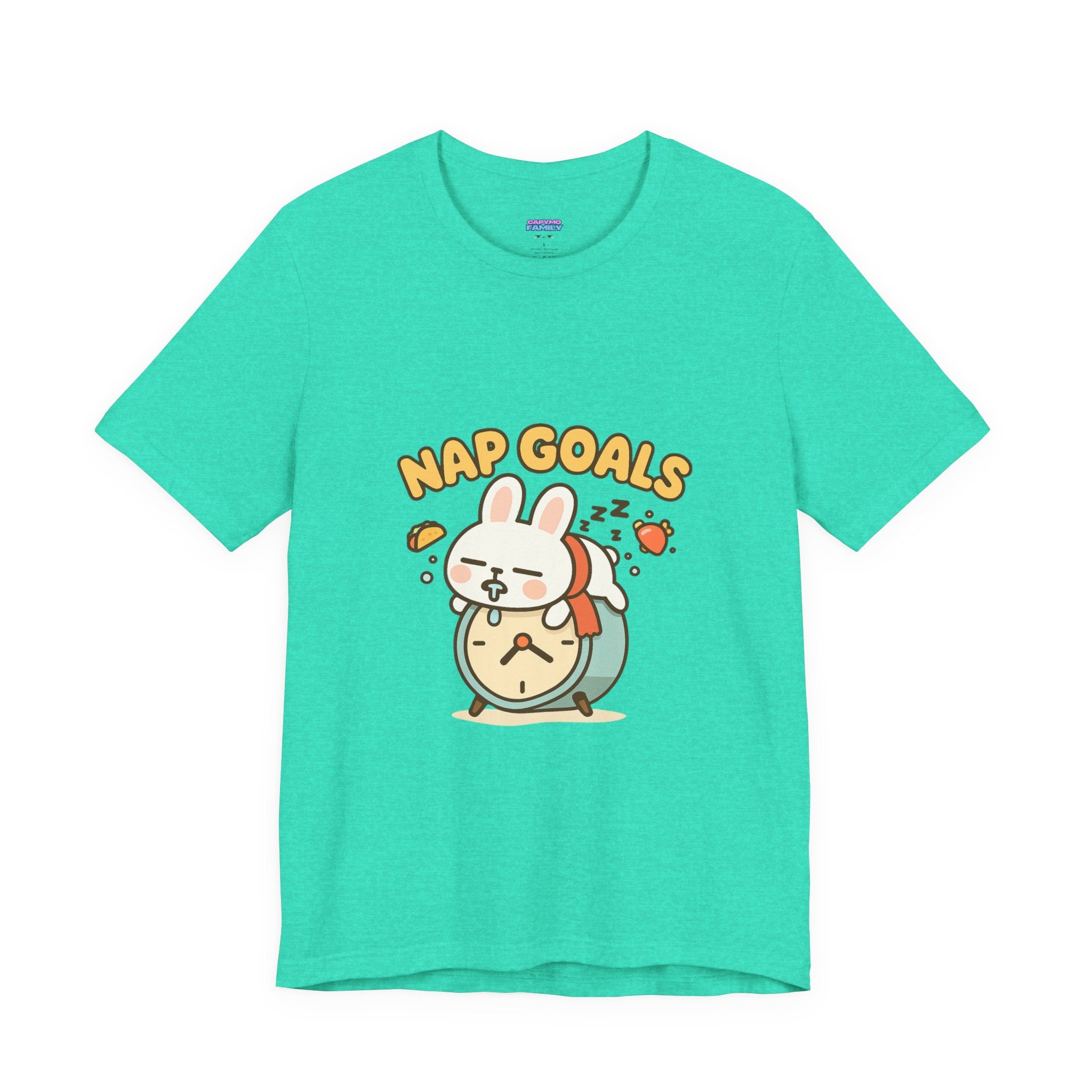 Capymo Family Kawaii Bunny Soft Cotton T-Shirt – "Nap Goals" "Toto" The Bunny Cute Tee (Unisex)