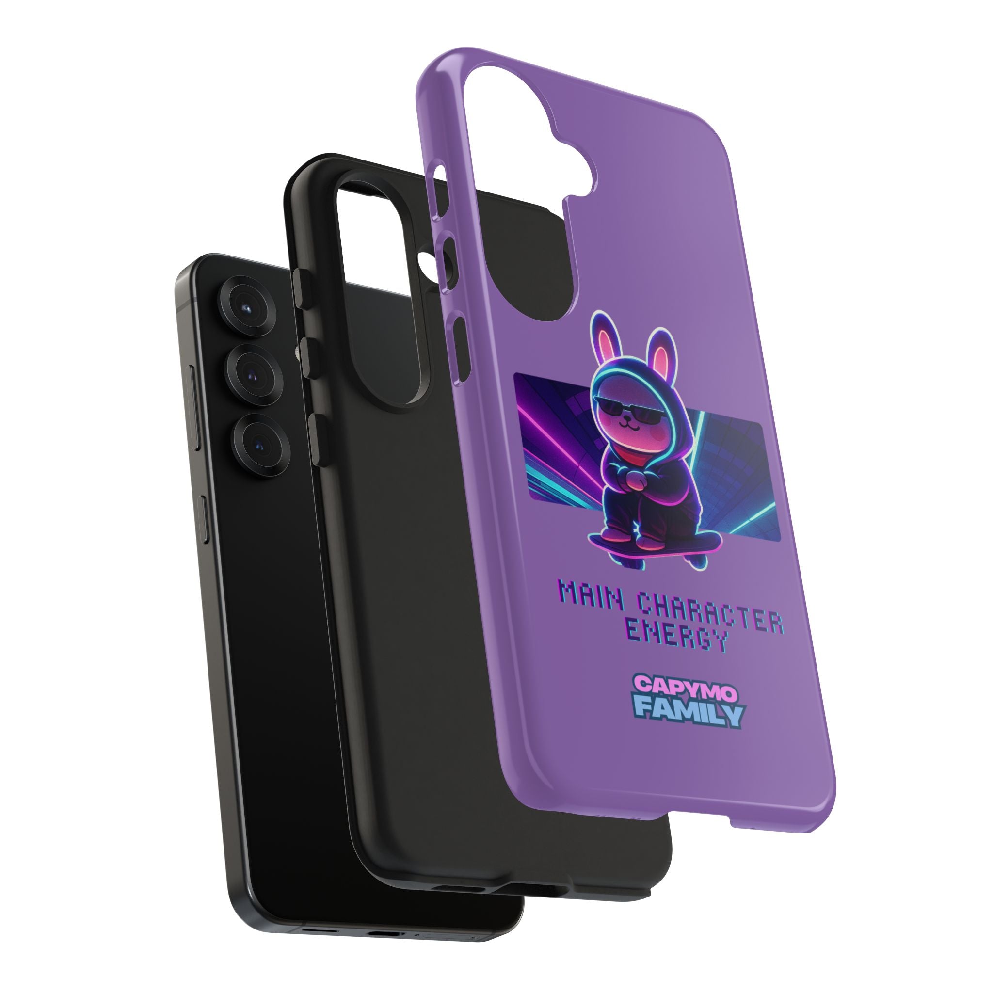 Capymo Family “Main Character Energy” Phone Case – Cyber Bunny Toto Aesthetic Cover