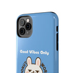 Capymo Family “Donut Worry, Be Soft” Phone Case – Cute Bunny & Donut Positive Vibes Cover
