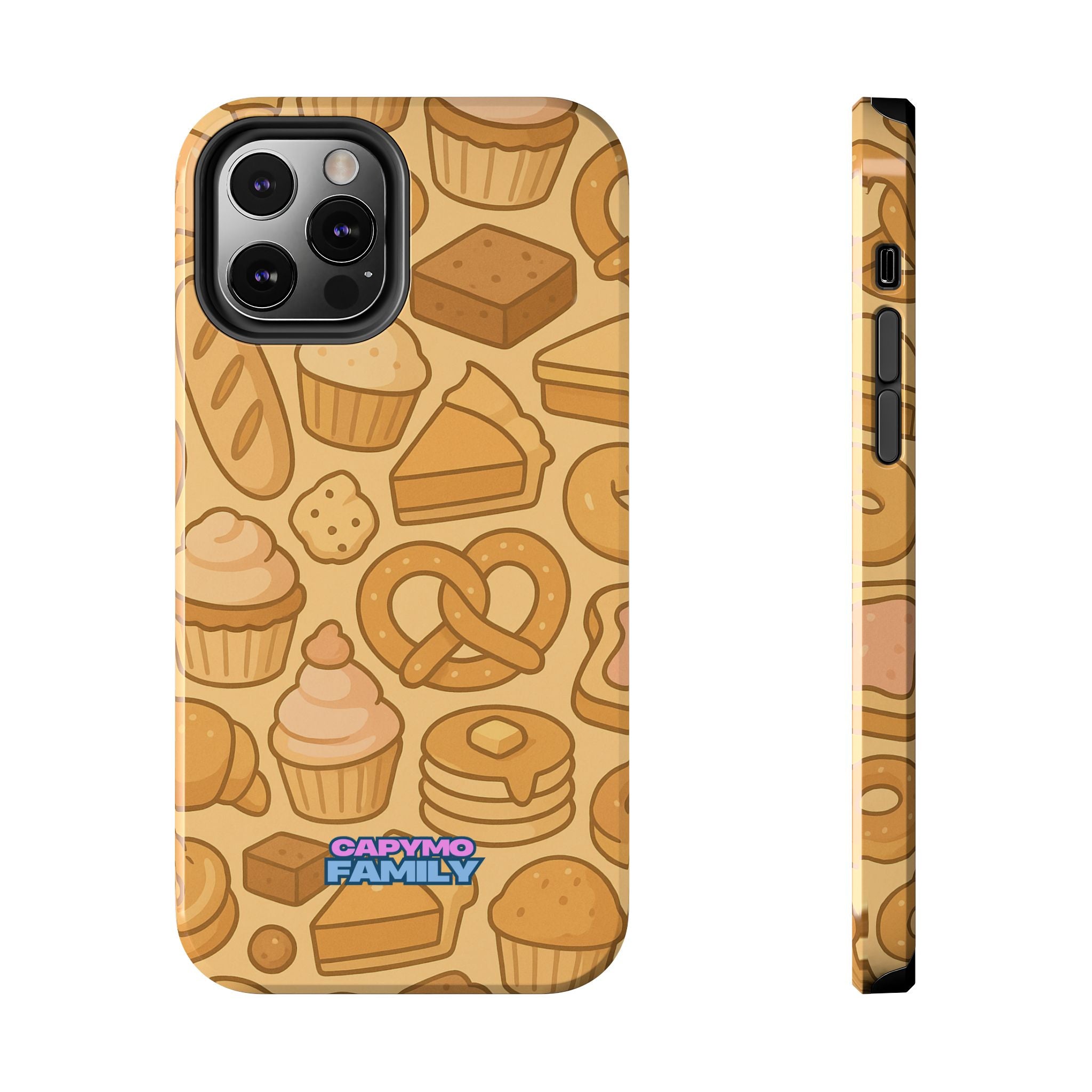 Capymo Family Kawaii Dessert Phone Case – Cute Aesthetic iPhone Cover with Pastry & Sweets Pattern