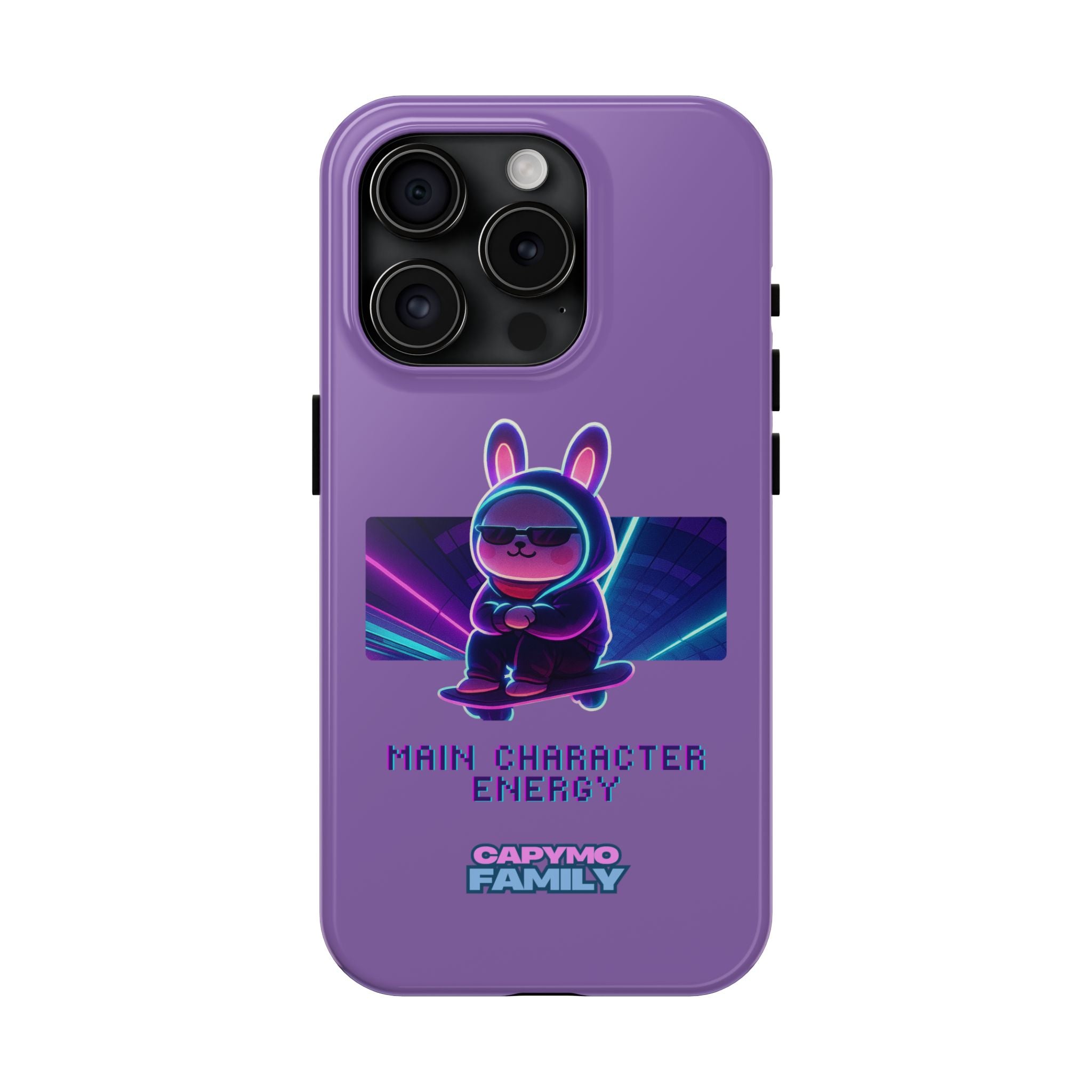 Capymo Family “Main Character Energy” Phone Case – Cyber Bunny Toto Aesthetic Cover