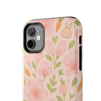 Capymo Family Bunny Blossom Spring Phone Case – Cute Floral iPhone Cover with Carrots & Sakura