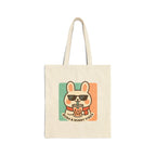 Campymo Family Cute Character Tote Bag, Soft Beats Only, Oda & Bunny Vibes, Eco-Friendly Shopping, Gift for Animal Lovers, Casual Day Out