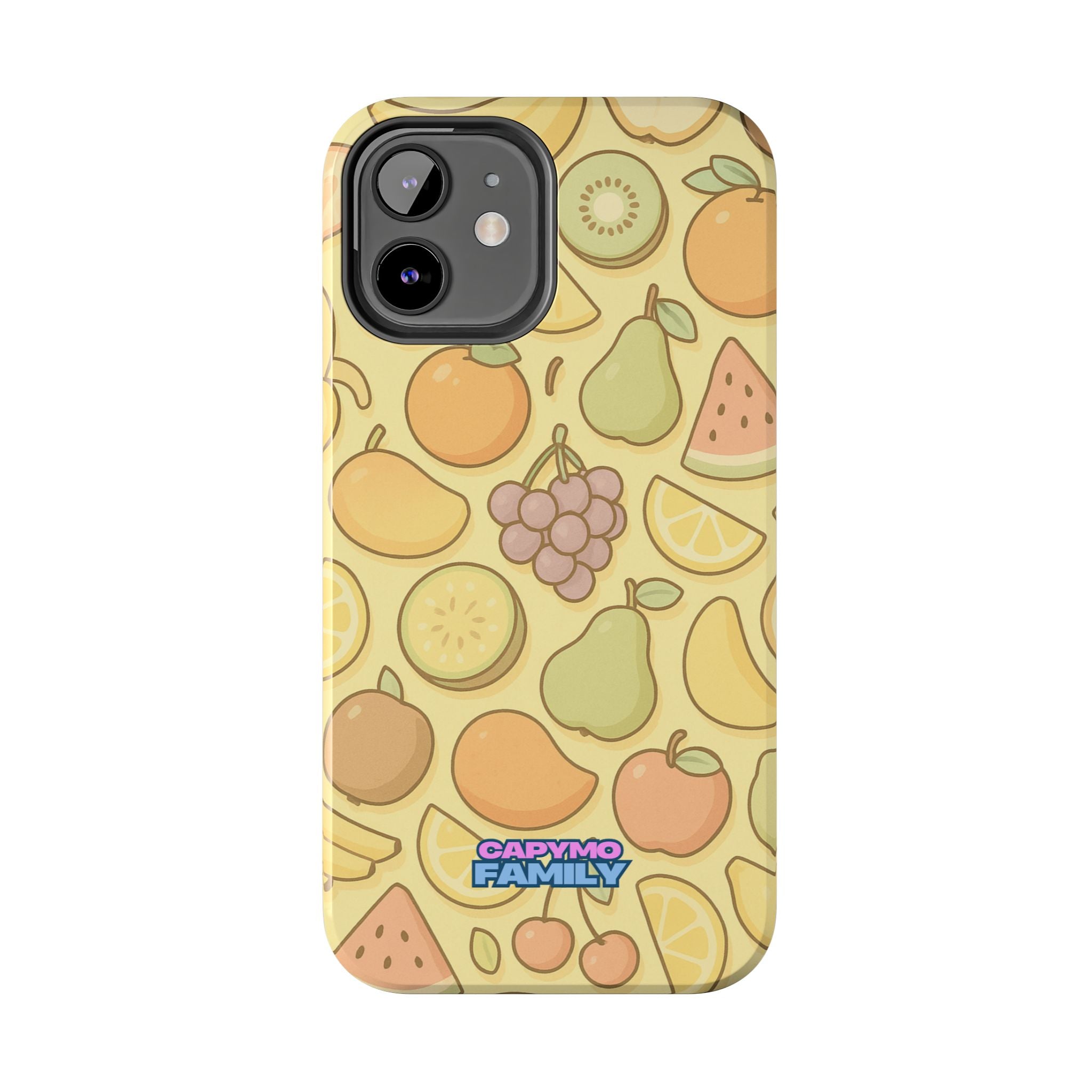 Capymo Family Kawaii Fruit Phone Case – Cute Aesthetic iPhone Cover with Citrus & Summer Vibes