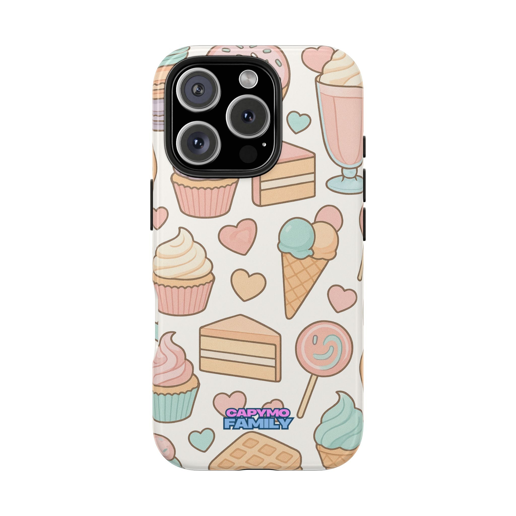 Capymo Family Kawaii Dessert Phone Case – “Sweet Tooth Collection” Ice Cream, Cake, and Candy Cute Pastel Design