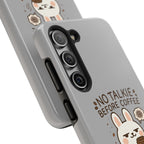 Capymo Family “No Talkie Before Coffee” Phone Case – Grumpy Bunny Morning Mood