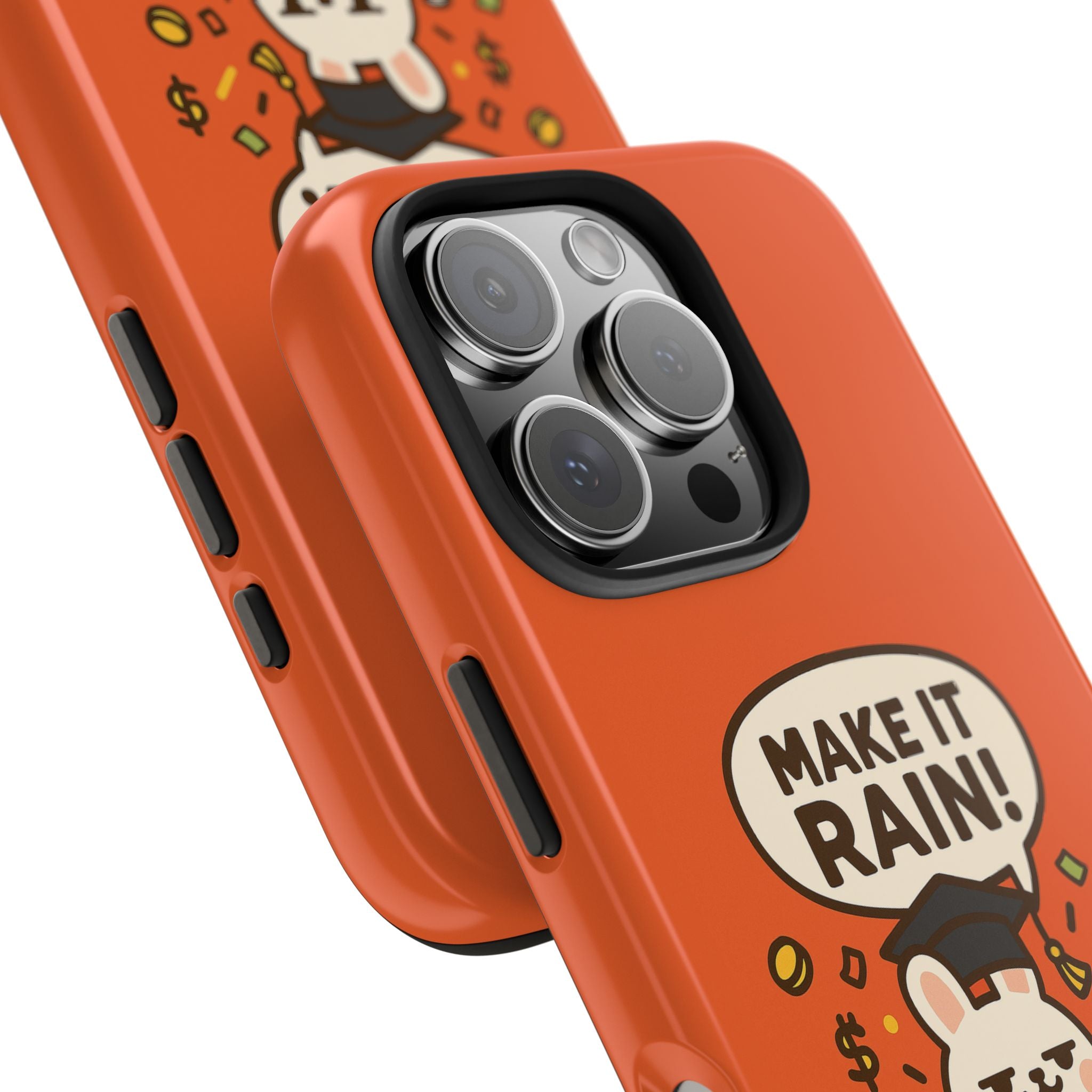 Capymo Family Playful Cute Cartoon Bunny Tough Phone Case –"Make It Rain" Bunny "Toto" Phone Case
