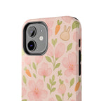 Capymo Family Bunny Blossom Spring Phone Case – Cute Floral iPhone Cover with Carrots & Sakura