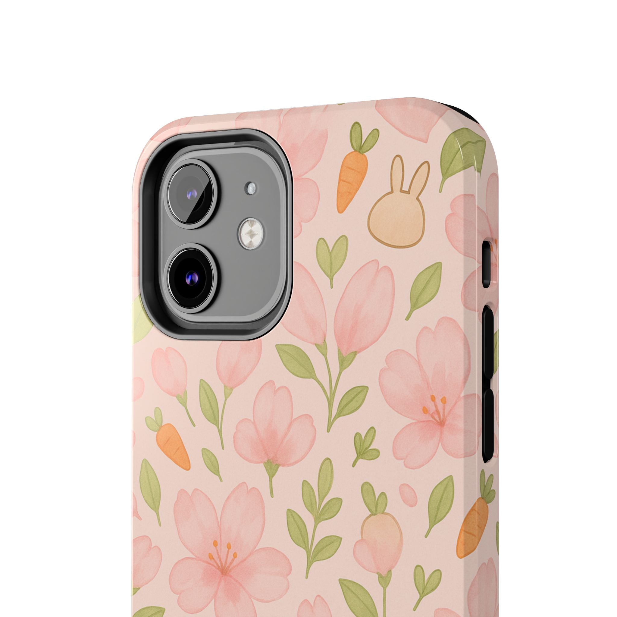 Capymo Family Bunny Blossom Spring Phone Case – Cute Floral iPhone Cover with Carrots & Sakura
