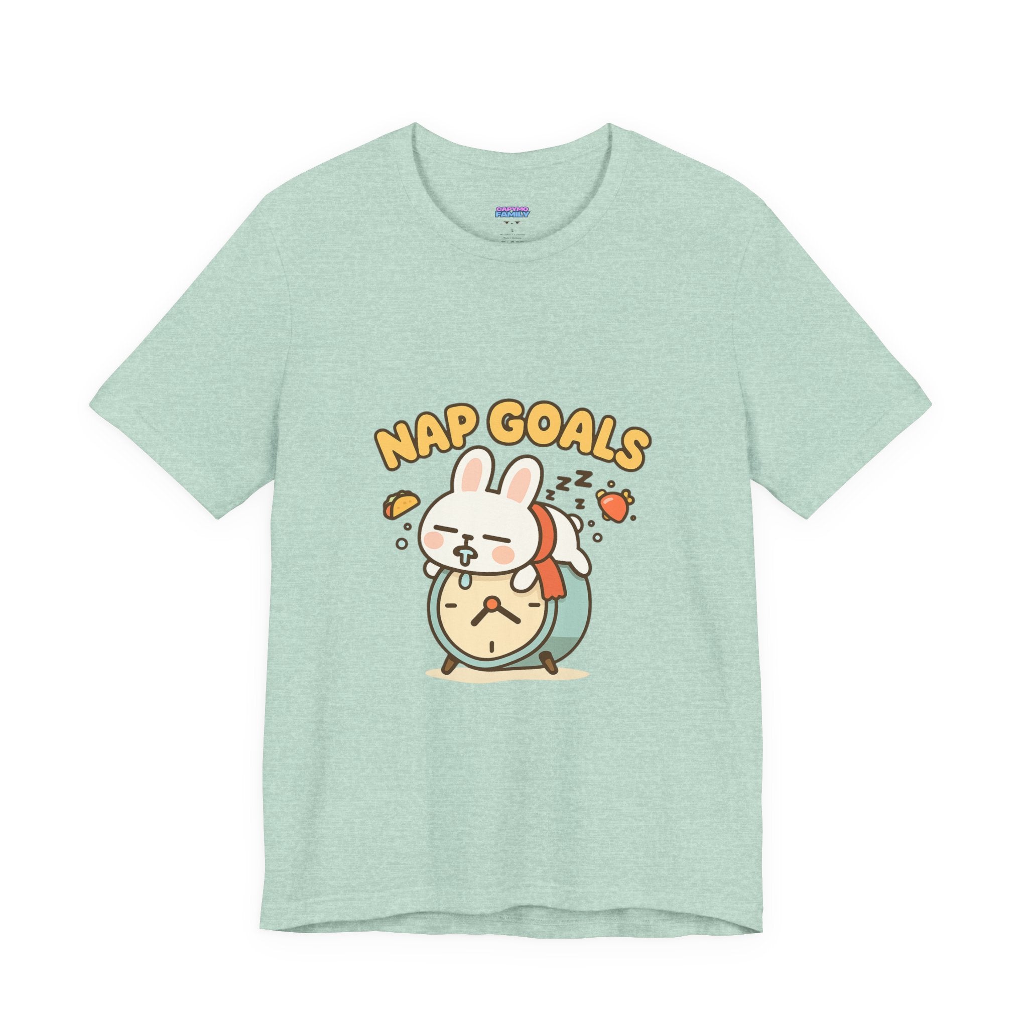 Capymo Family Kawaii Bunny Soft Cotton T-Shirt – "Nap Goals" "Toto" The Bunny Cute Tee (Unisex)