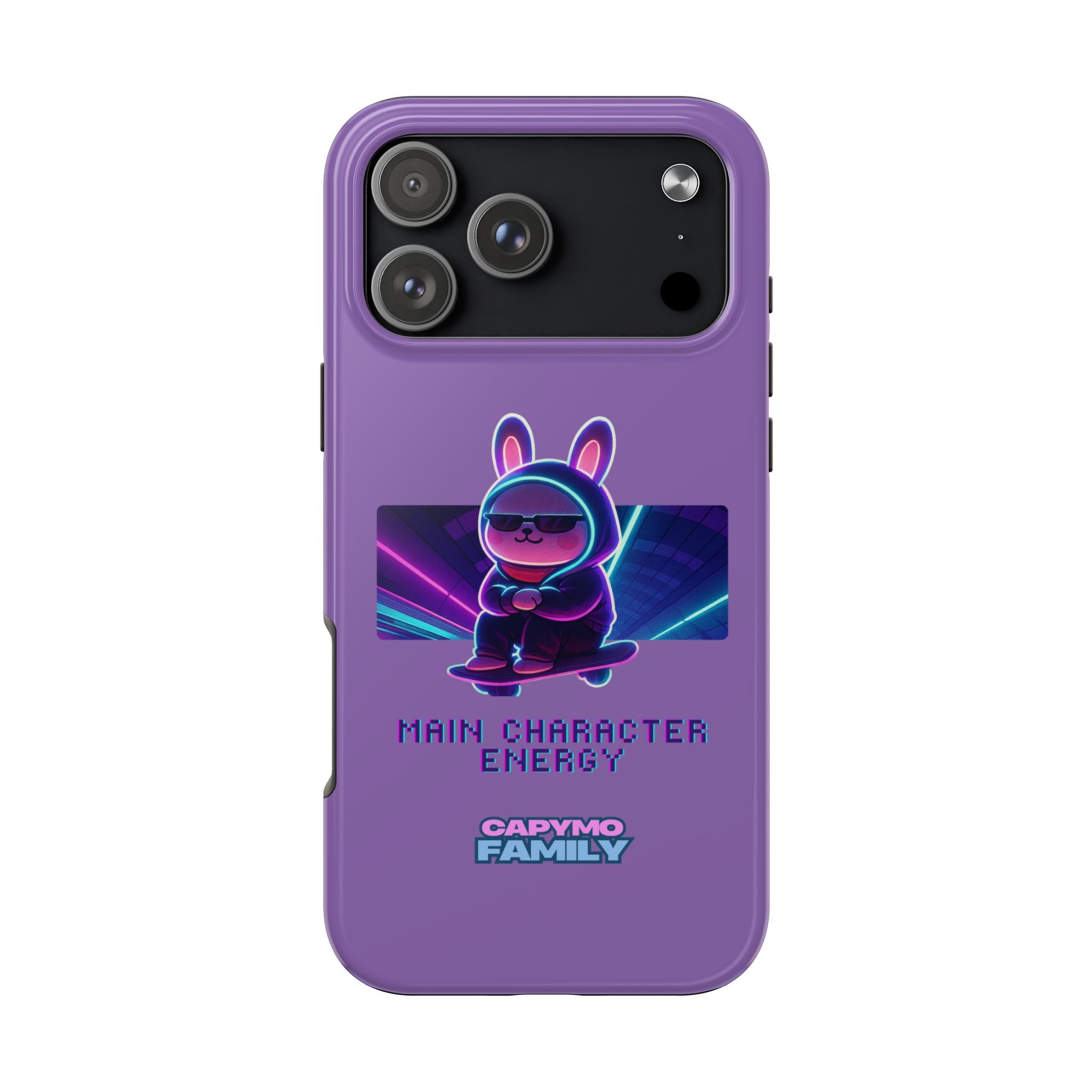 Capymo Family “Main Character Energy” Phone Case – Cyber Bunny Toto Aesthetic Cover