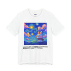 Capymo Family Starry Sky Night Vibrant Bunny Graphic Tee, Fun and Whimsical Short Sleeve Shirt, Perfect for Family Gatherings, Easter, or Everyday Wear