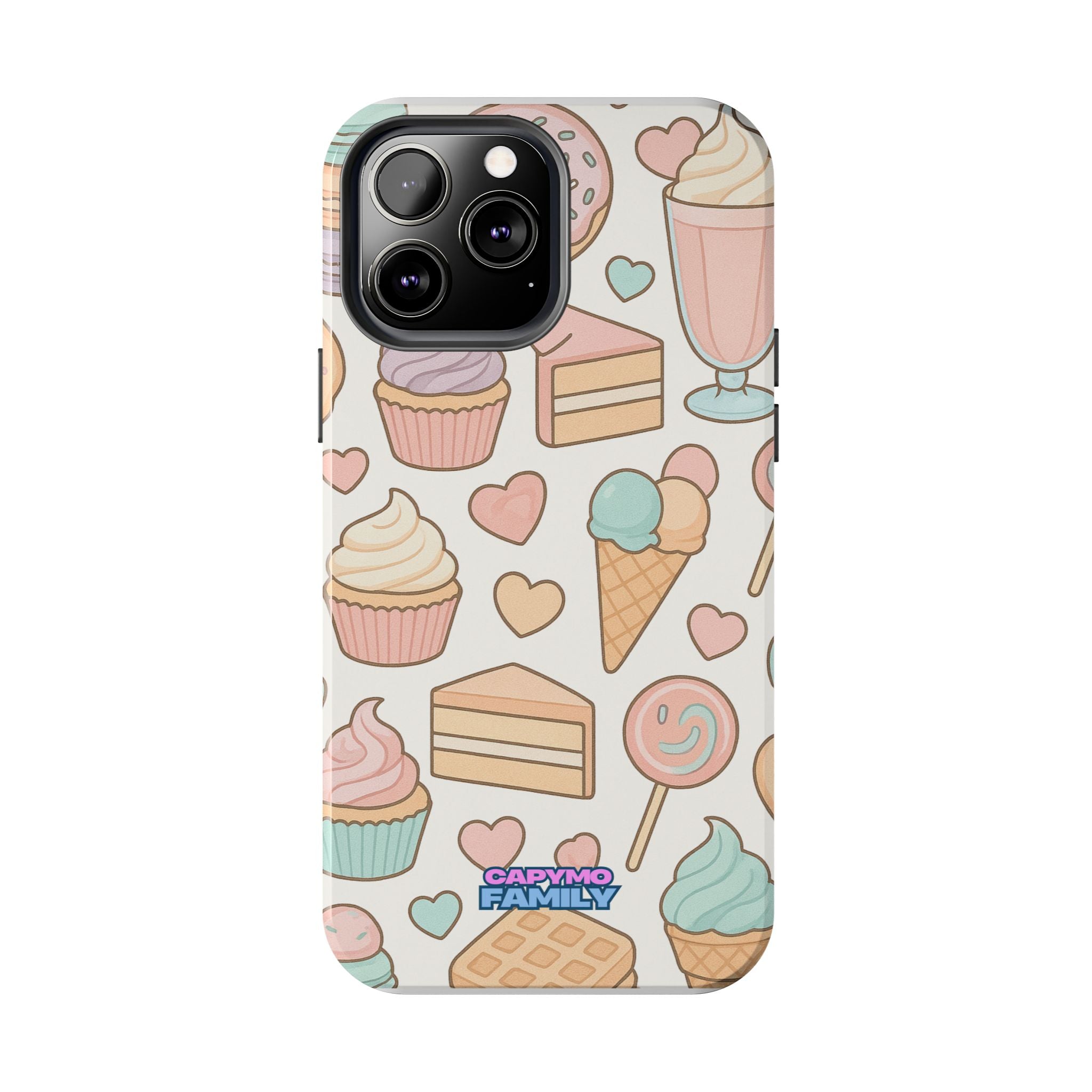 Capymo Family Kawaii Dessert Phone Case – “Sweet Tooth Collection” Ice Cream, Cake, and Candy Cute Pastel Design