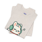 Capymo Family Cute Bunny Music Unisex Tee, Soft Beats Only, Gift for Music Lovers, Relaxed Fit T-Shirt, Animal Lover Apparel, Casual Wear