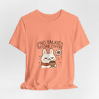 Capymo Family Kawaii Bunny Soft Cotton T-Shirt – "No Talkie Before Coffee" "Toto" The Bunny Cute Tee (Unisex)